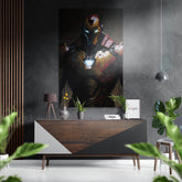 Iron Man Brushed Aluminum Dibond Wall Art.